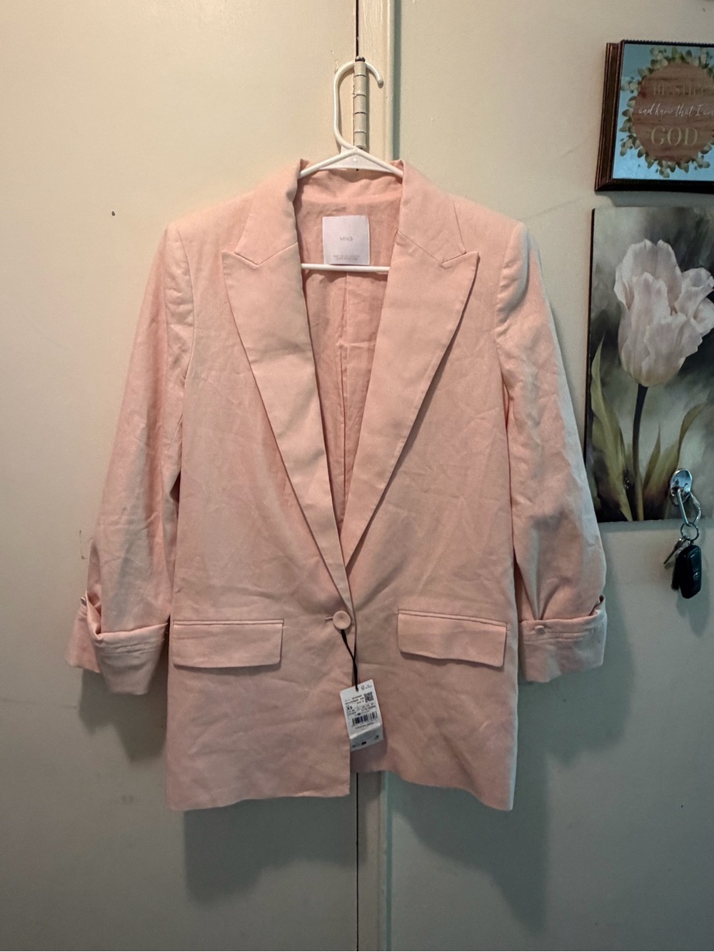 Linen jacket with buttoned cuffs - XS Women | MANGO